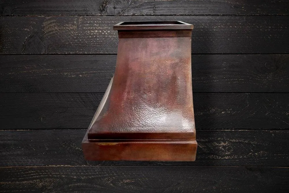 - FARMHOUSE- Hammered Copper Range Hood - Vintage Patina