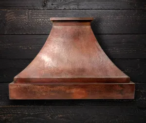 - FARMHOUSE- Hammered Copper Range Hood - Vintage Patina
