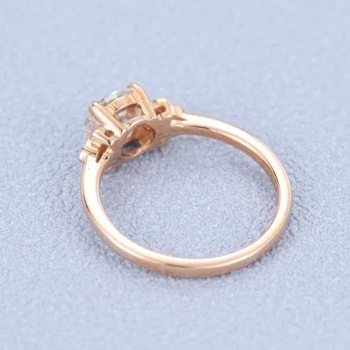 1.00 Ct Round Engagement Ring rose gold  women Simple wedding ring Promise Diamond Anniversary Ring For Women on etsy