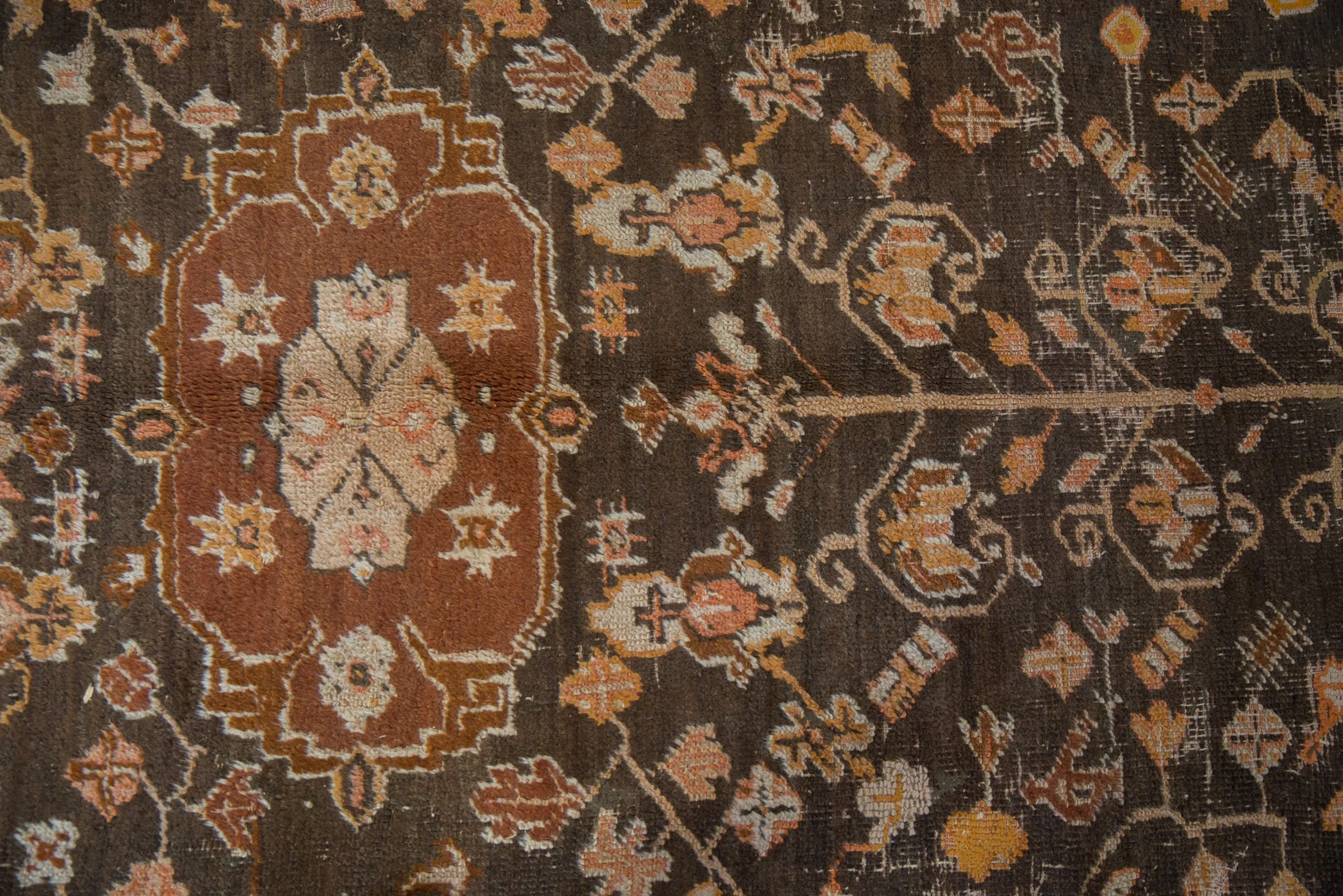 10.5x10.5 Vintage Oushak Square Carpet