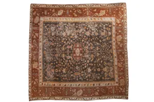 10.5x10.5 Vintage Oushak Square Carpet