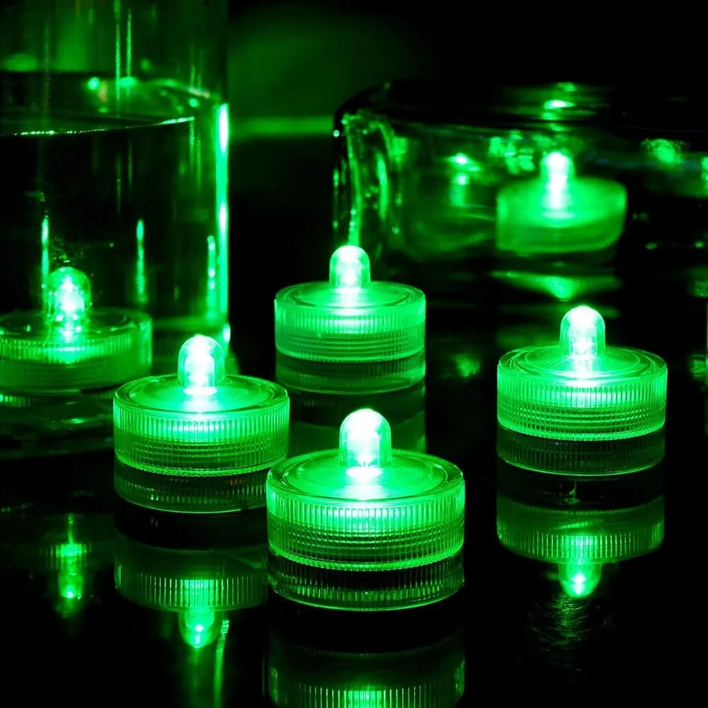 12 Piece Submersible LED Lights Waterproof Underwater Tea Candle Lights