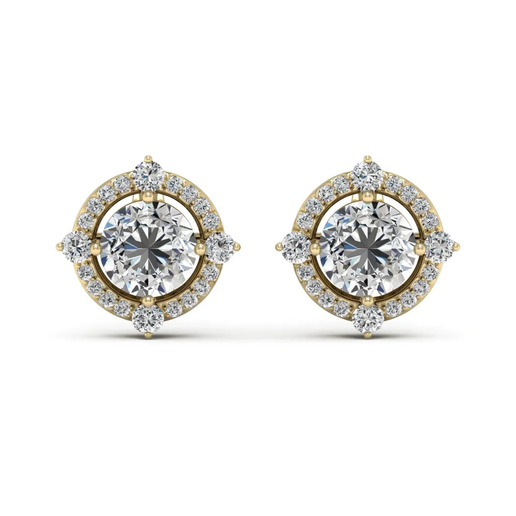 1.36 d.e.w cts Regina Moissanite Stud Earrings