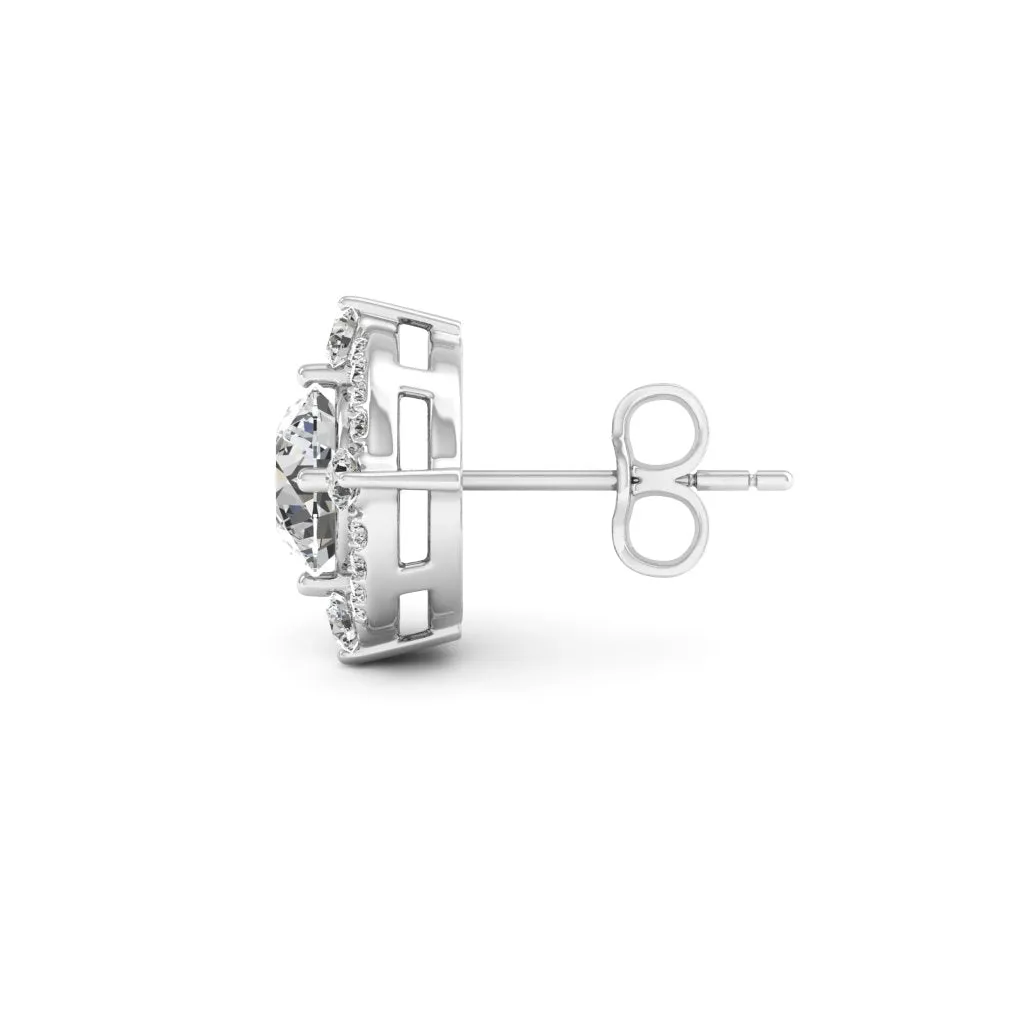 1.36 d.e.w cts Regina Moissanite Stud Earrings