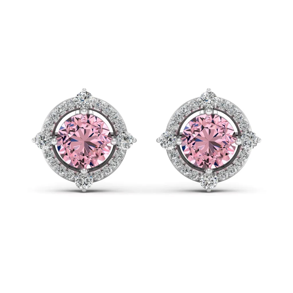 1.36 d.e.w cts Regina Moissanite Stud Earrings
