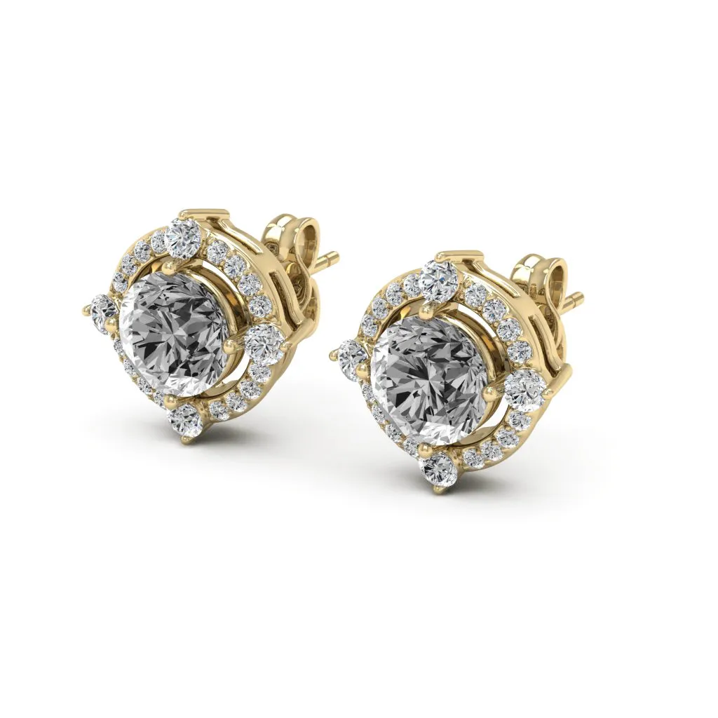 1.36 d.e.w cts Regina Moissanite Stud Earrings