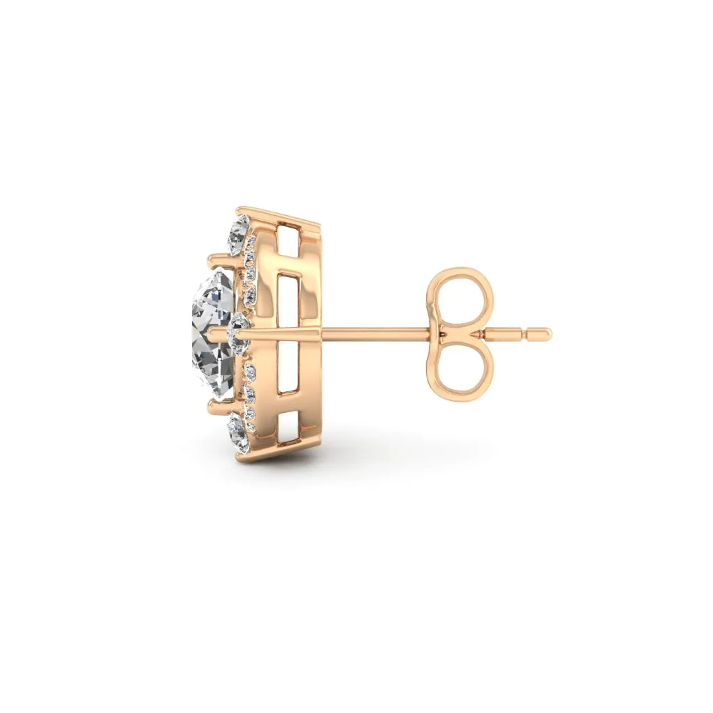1.36 d.e.w cts Regina Moissanite Stud Earrings