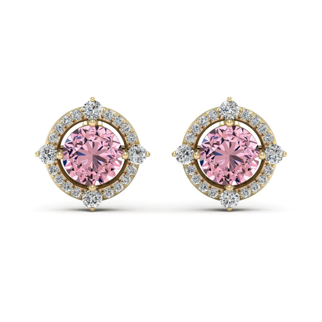 1.36 d.e.w cts Regina Moissanite Stud Earrings