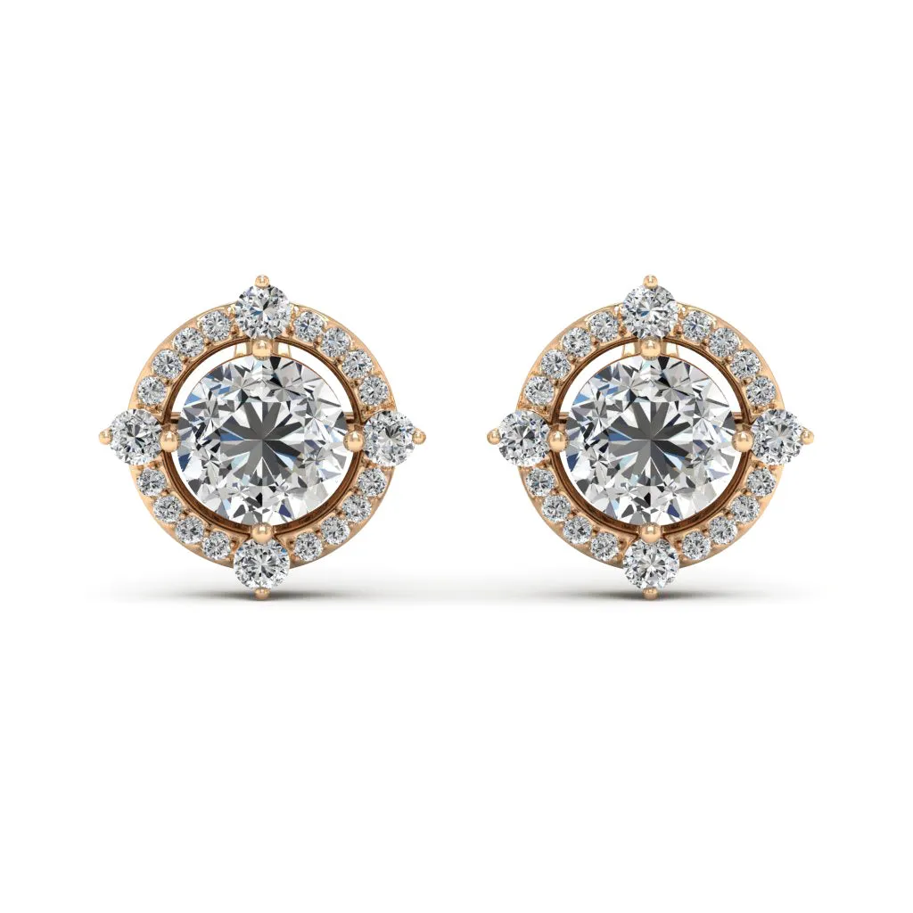 1.36 d.e.w cts Regina Moissanite Stud Earrings