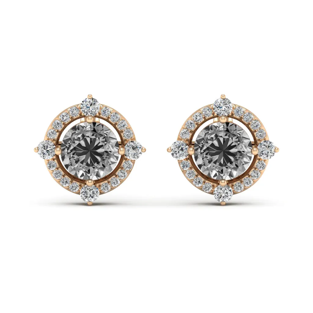 1.36 d.e.w cts Regina Moissanite Stud Earrings