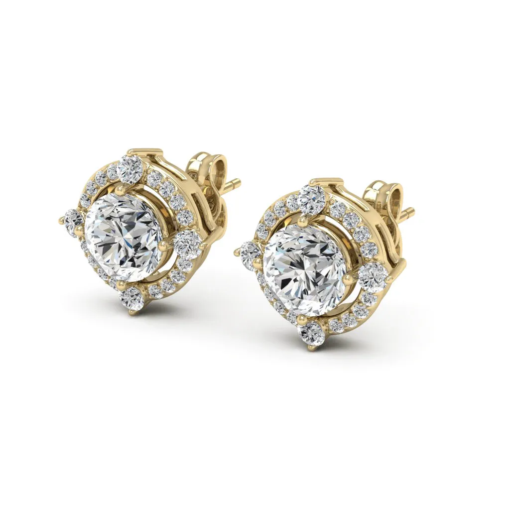 1.36 d.e.w cts Regina Moissanite Stud Earrings