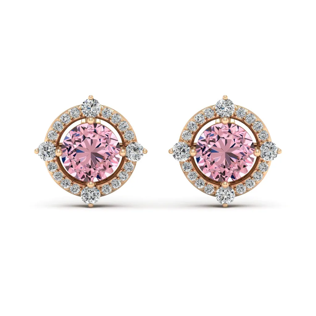 1.36 d.e.w cts Regina Moissanite Stud Earrings