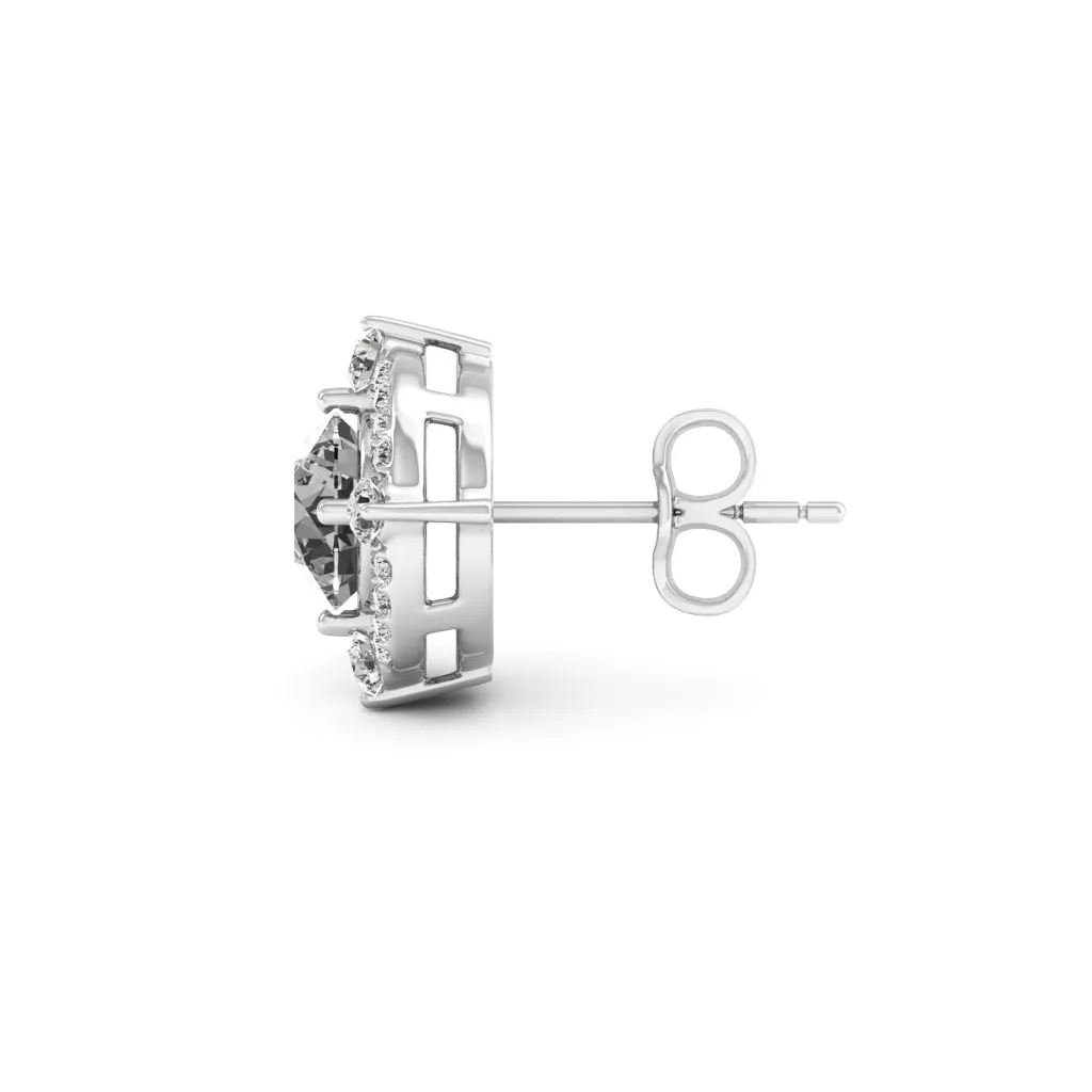 1.36 d.e.w cts Regina Moissanite Stud Earrings