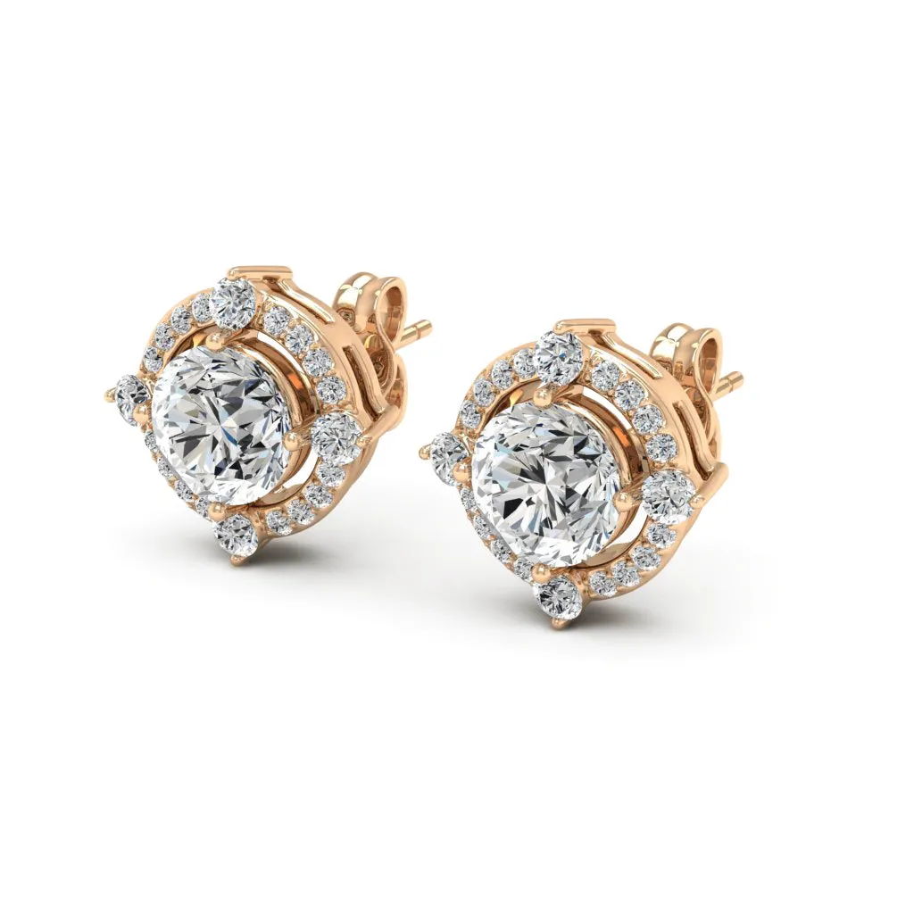 1.36 d.e.w cts Regina Moissanite Stud Earrings