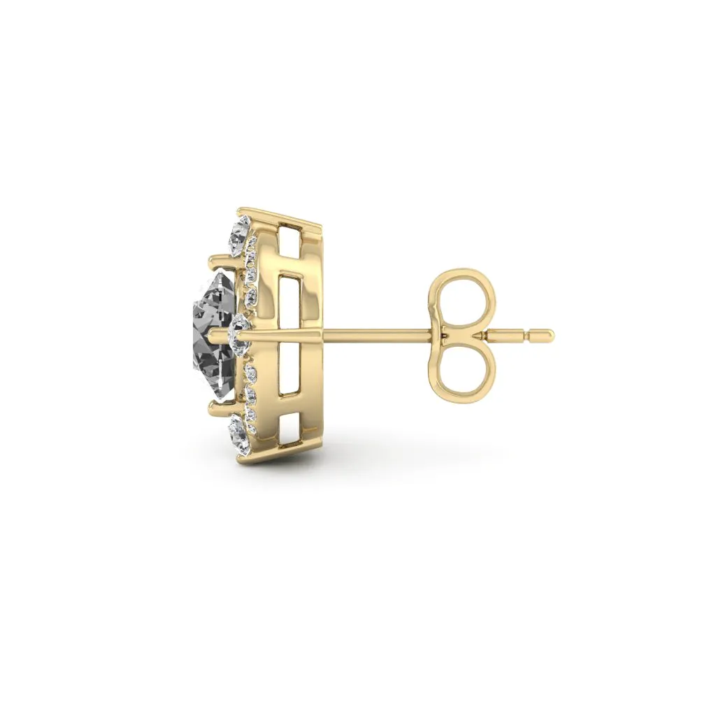 1.36 d.e.w cts Regina Moissanite Stud Earrings