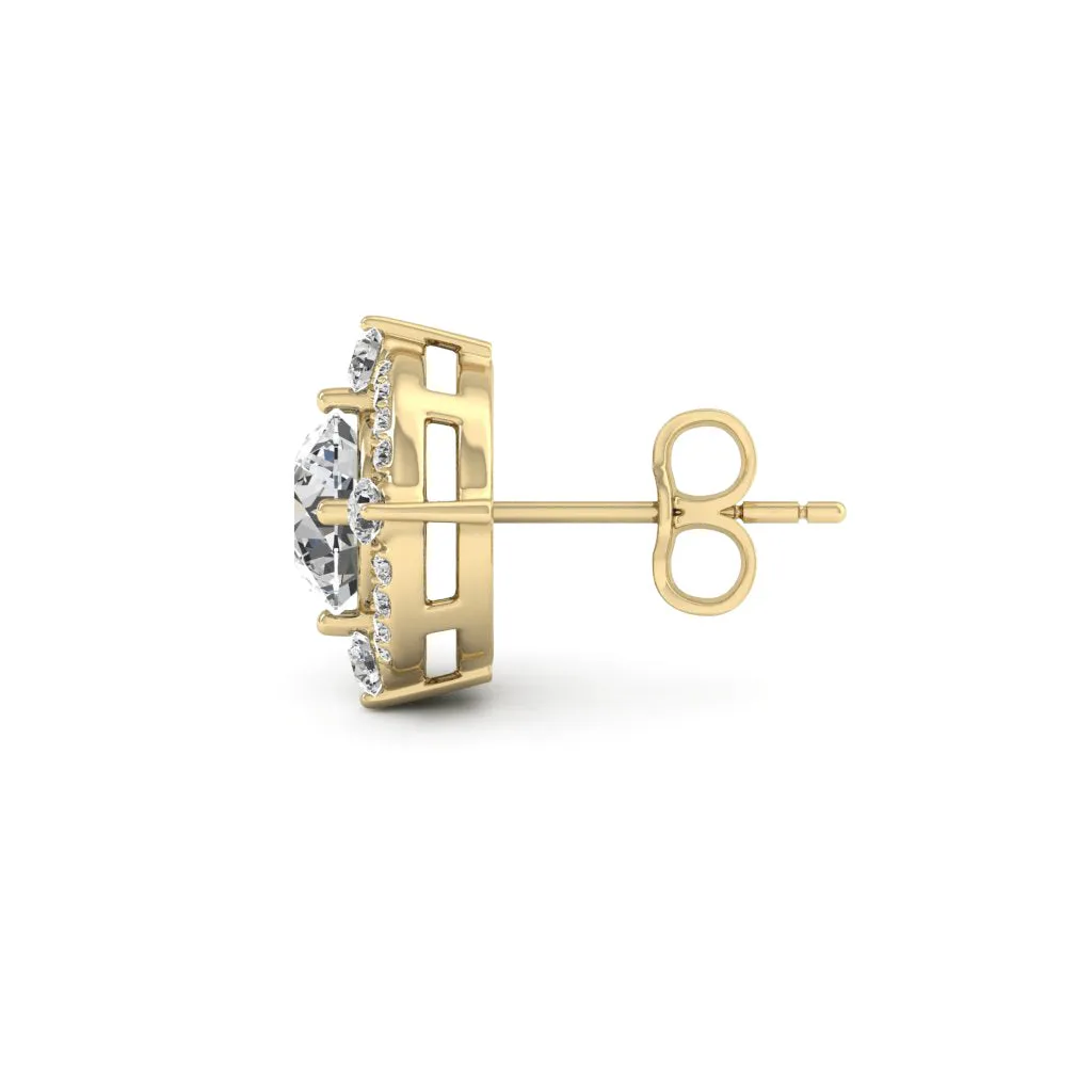 1.36 d.e.w cts Regina Moissanite Stud Earrings