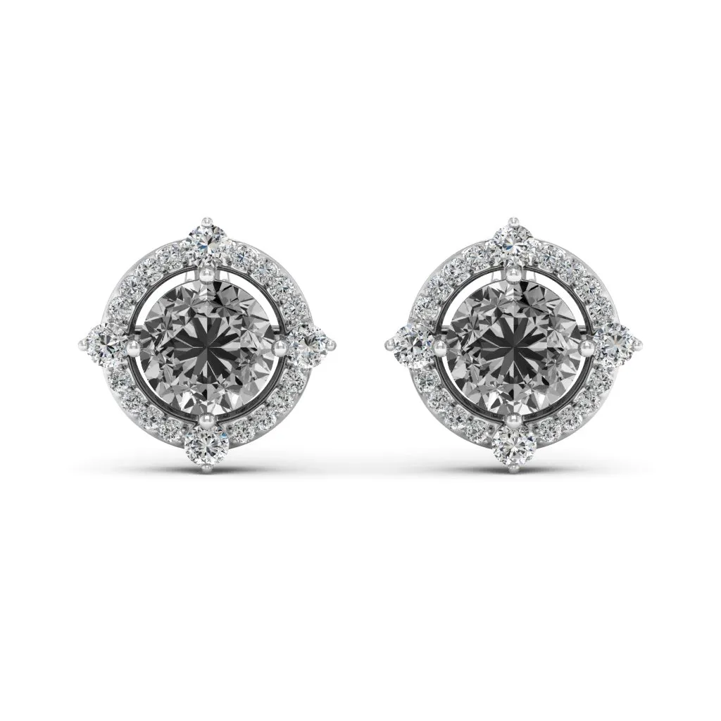 1.36 d.e.w cts Regina Moissanite Stud Earrings
