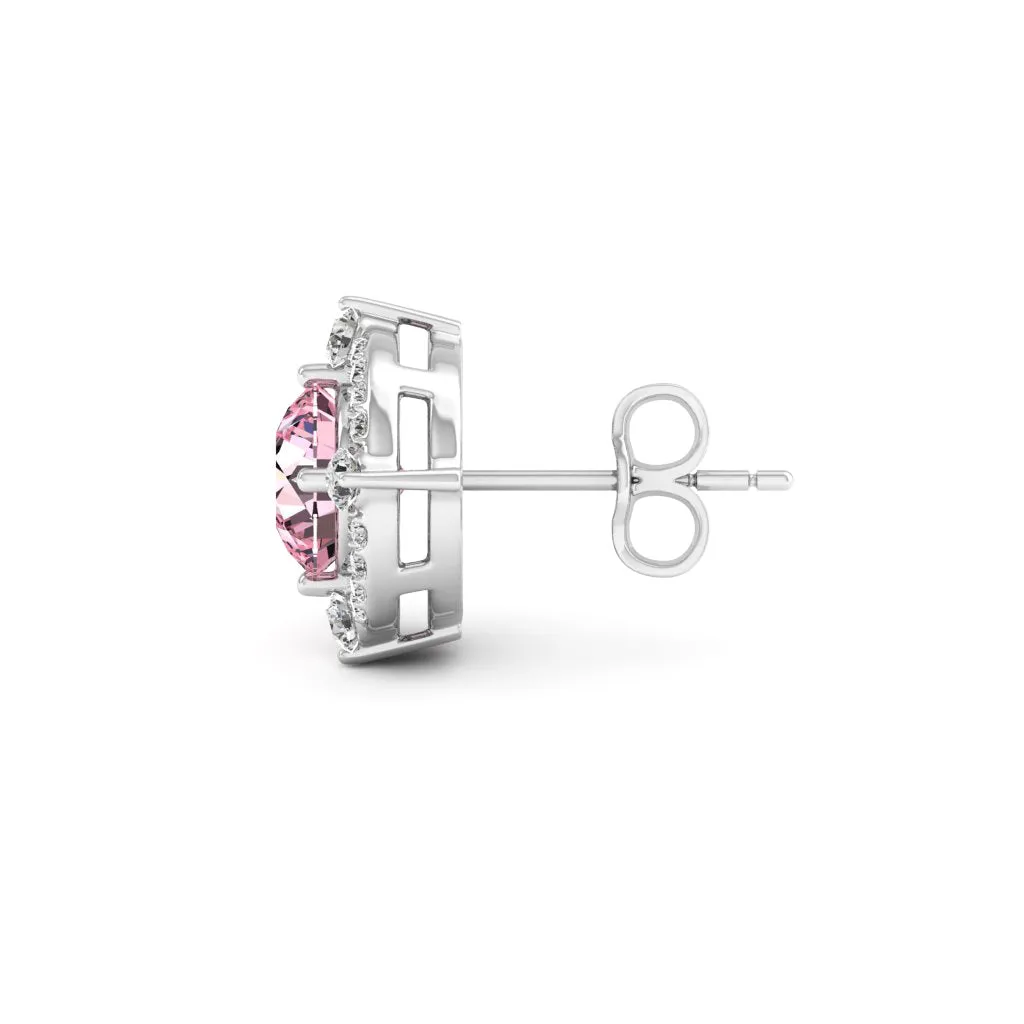 1.36 d.e.w cts Regina Moissanite Stud Earrings