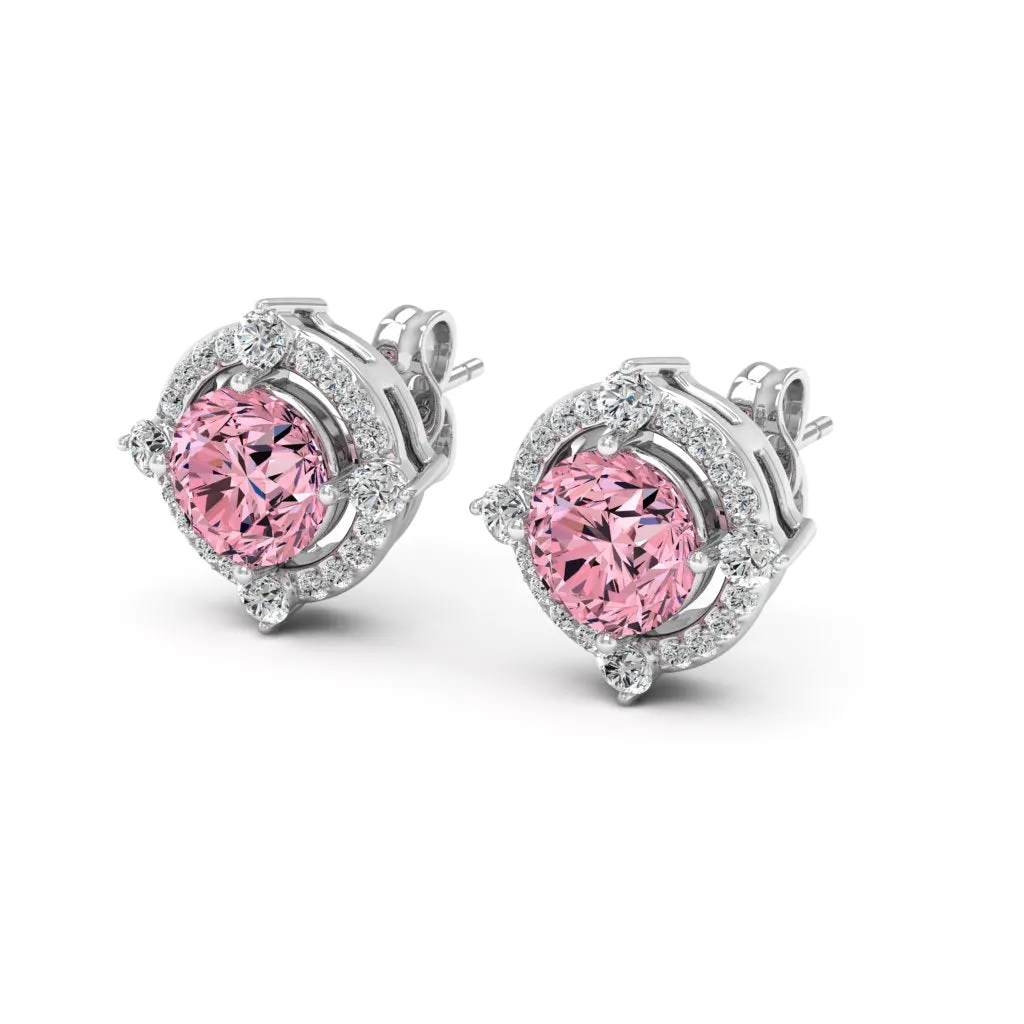 1.36 d.e.w cts Regina Moissanite Stud Earrings