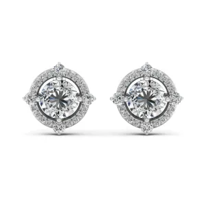 1.36 d.e.w cts Regina Moissanite Stud Earrings