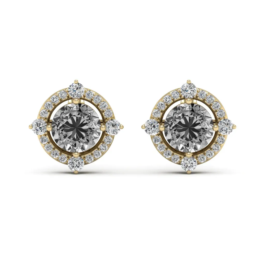 1.36 d.e.w cts Regina Moissanite Stud Earrings