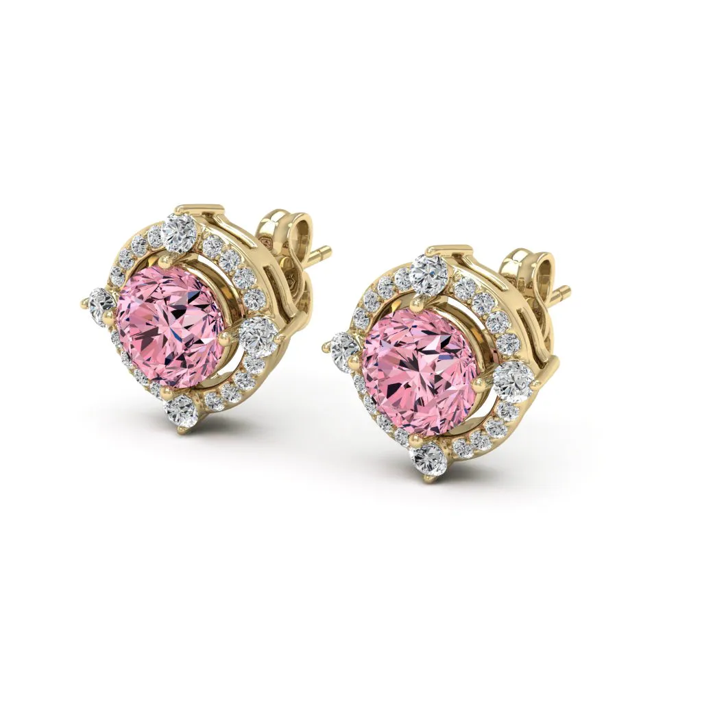 1.36 d.e.w cts Regina Moissanite Stud Earrings