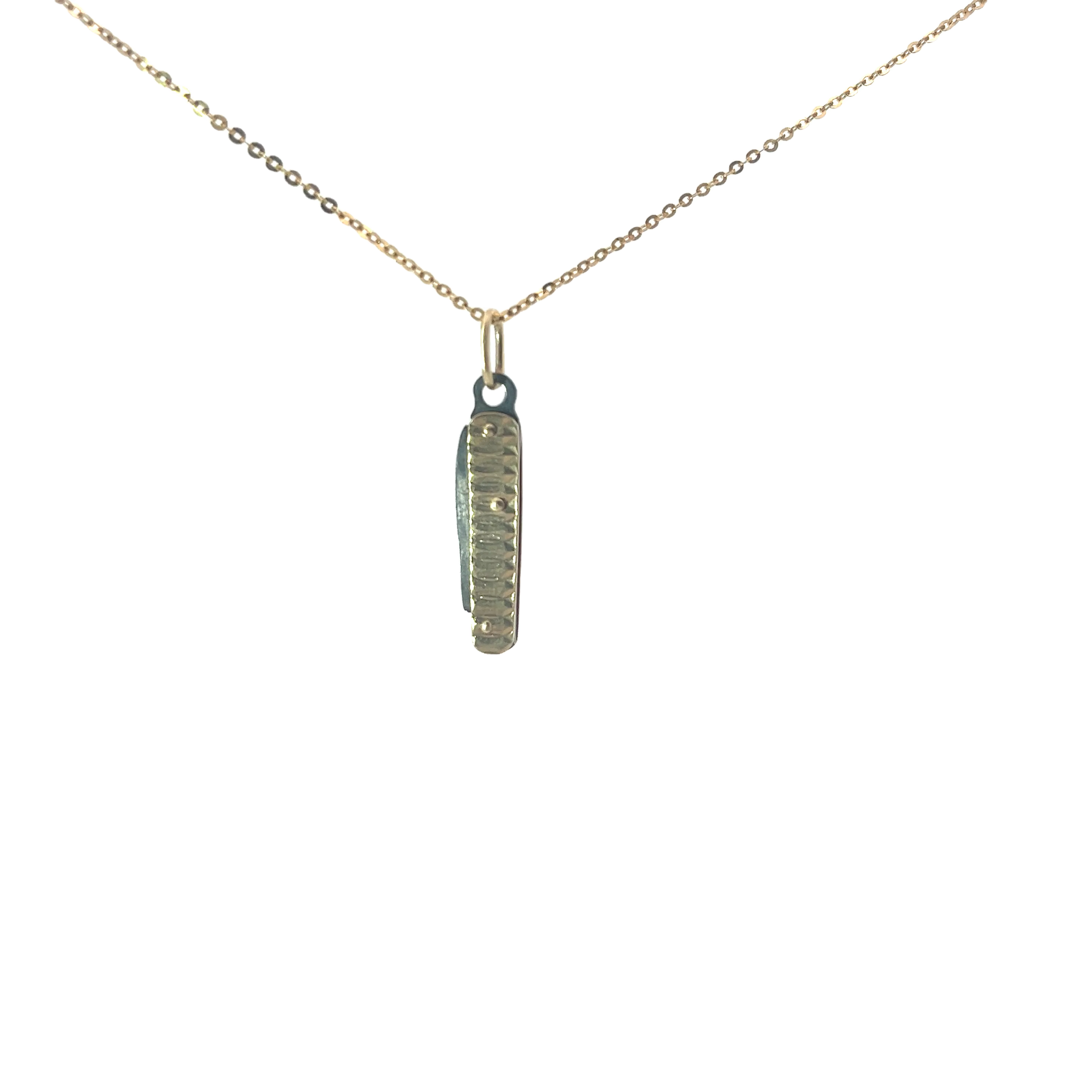 14k Yellow Gold Vintage Pocket Knife Pendant