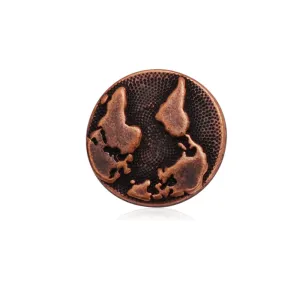 16mm Vintage Antique Copper Round Earth button,Earth Pattern,Jewelry Findings,Zinc Alloy Filled,20pcs/lot