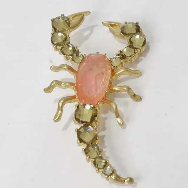 1980s 18K Gold Plated Scorpion Brooch