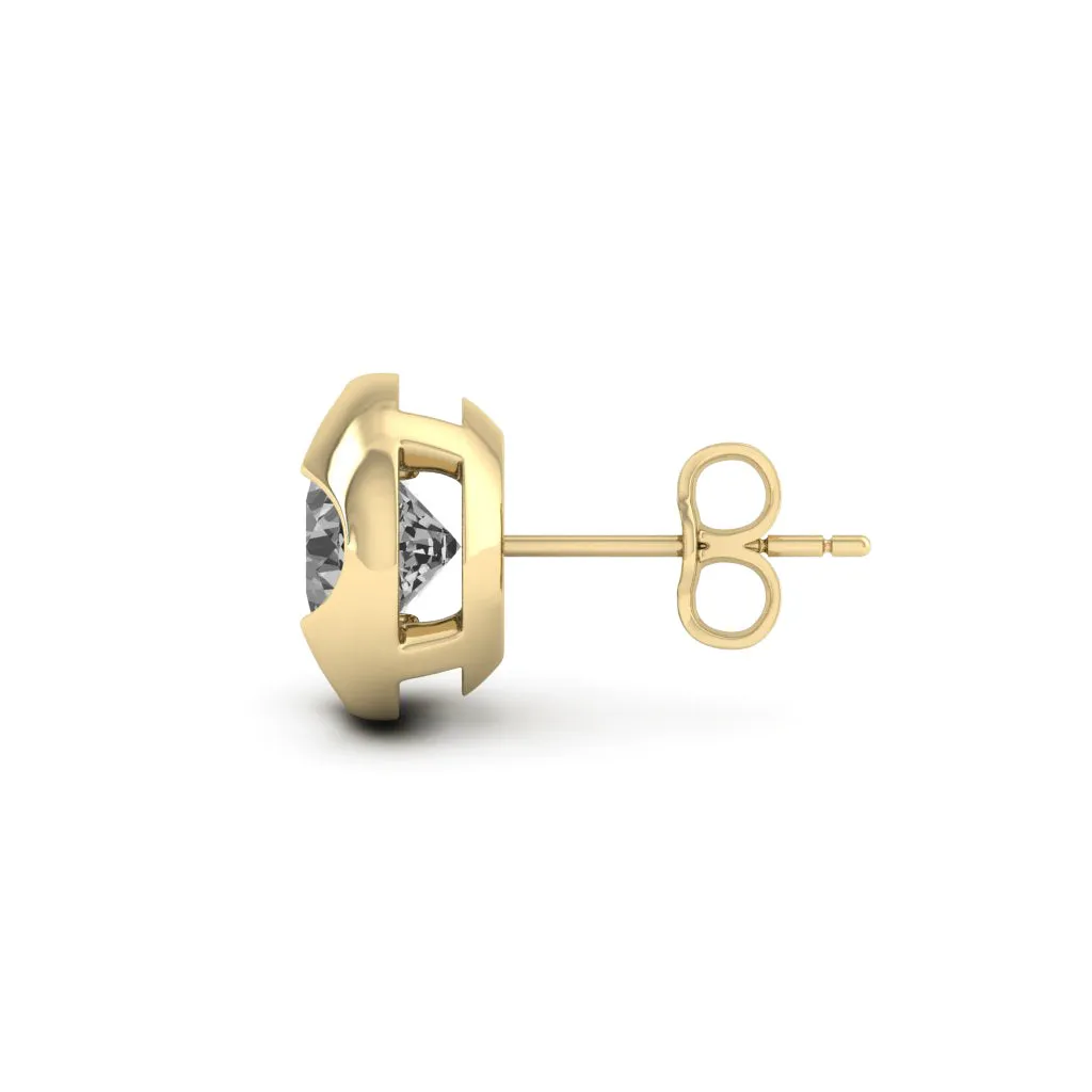 2.20 d.e.w cts 6x6mm Cushion Cindy Moissanite Stud Earrings