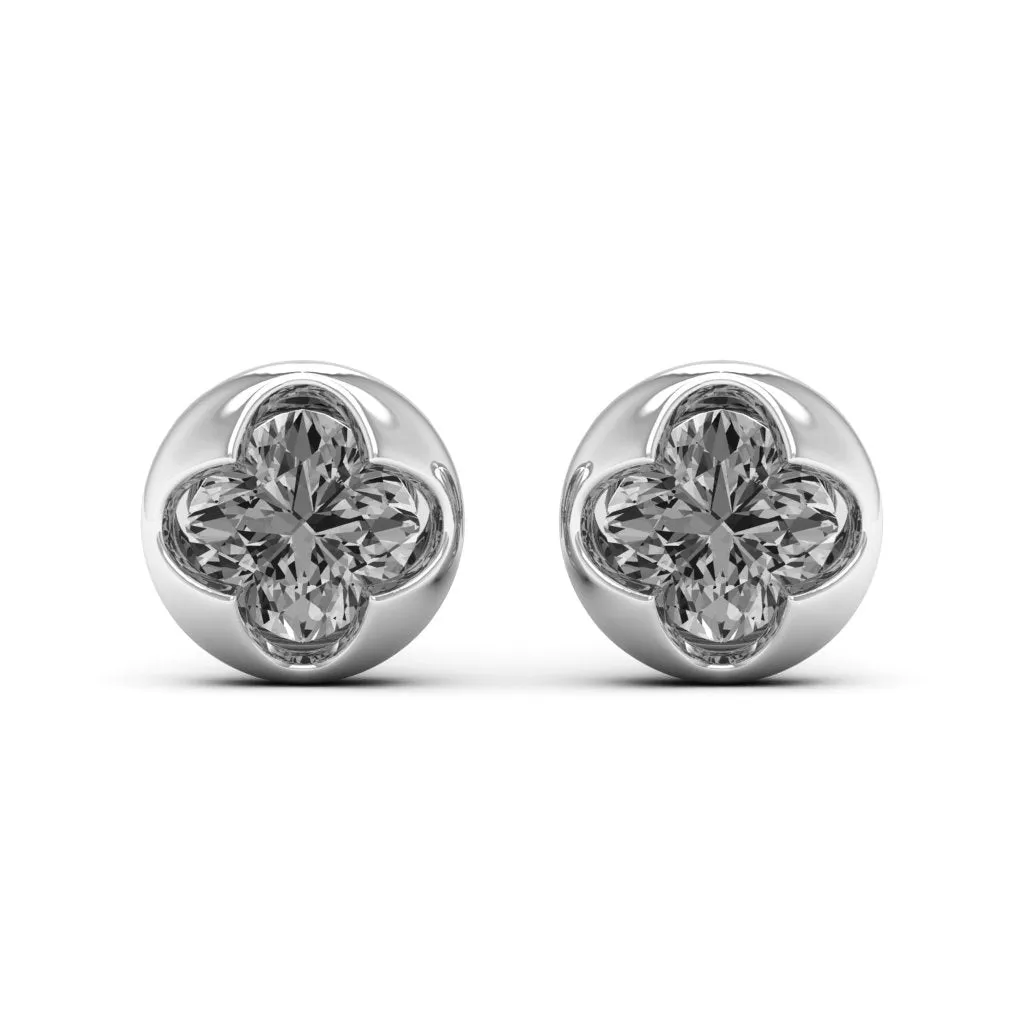 2.20 d.e.w cts 6x6mm Cushion Cindy Moissanite Stud Earrings