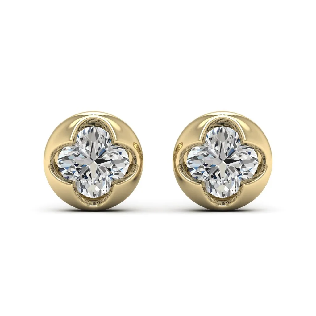 2.20 d.e.w cts 6x6mm Cushion Cindy Moissanite Stud Earrings