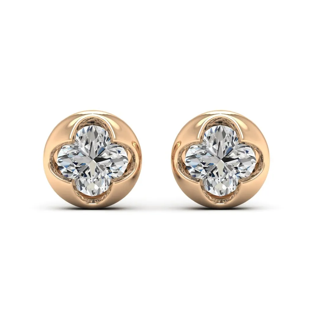 2.20 d.e.w cts 6x6mm Cushion Cindy Moissanite Stud Earrings