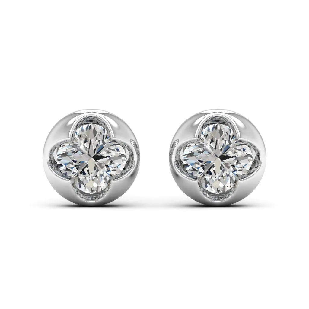 2.20 d.e.w cts 6x6mm Cushion Cindy Moissanite Stud Earrings