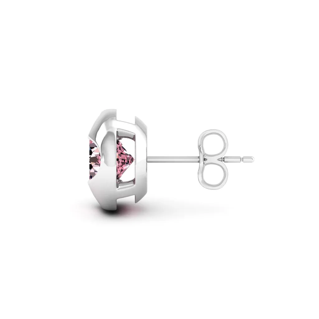 2.20 d.e.w cts 6x6mm Cushion Cindy Moissanite Stud Earrings