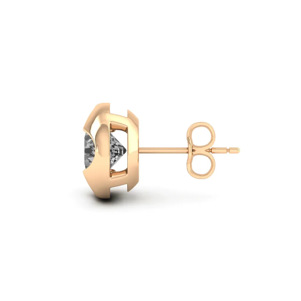 2.20 d.e.w cts 6x6mm Cushion Cindy Moissanite Stud Earrings