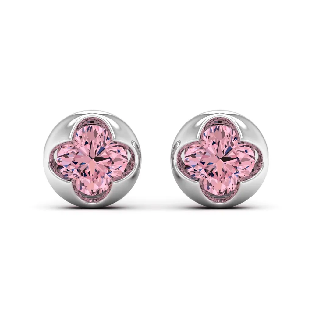 2.20 d.e.w cts 6x6mm Cushion Cindy Moissanite Stud Earrings