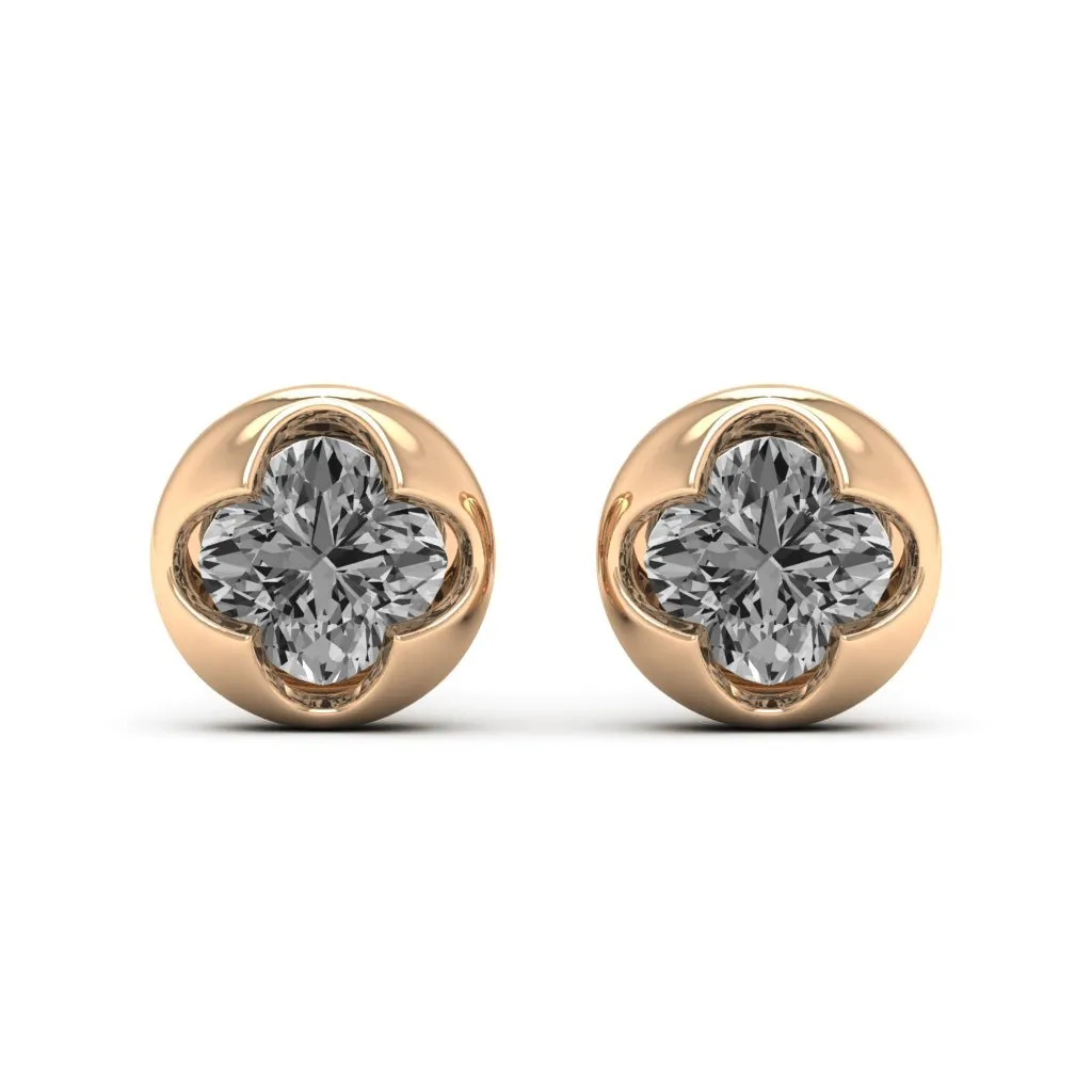 2.20 d.e.w cts 6x6mm Cushion Cindy Moissanite Stud Earrings