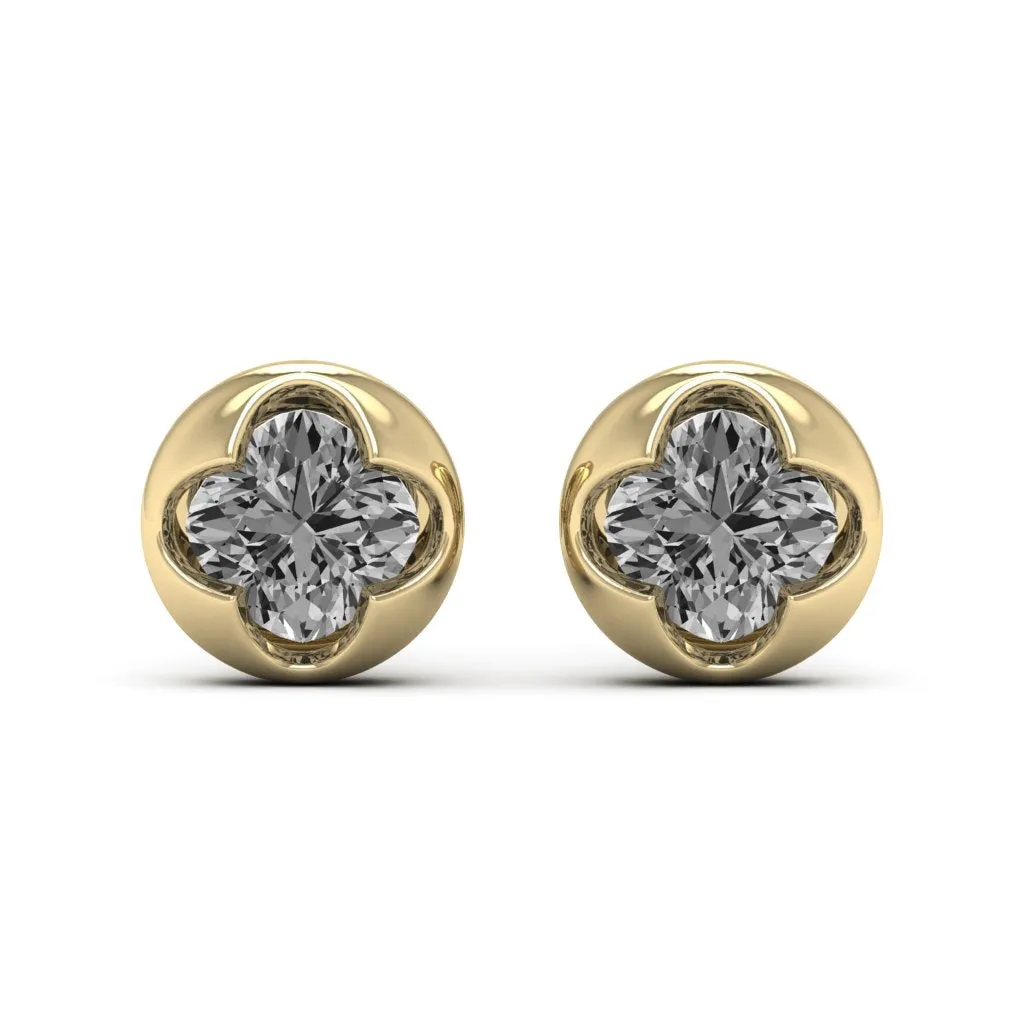 2.20 d.e.w cts 6x6mm Cushion Cindy Moissanite Stud Earrings