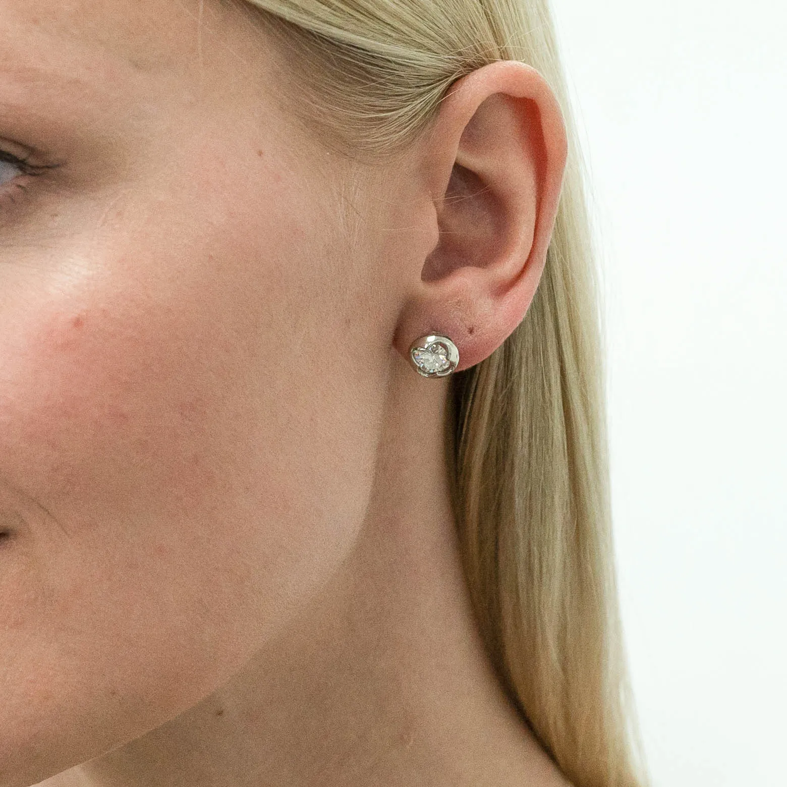 2.20 d.e.w cts 6x6mm Cushion Cindy Moissanite Stud Earrings