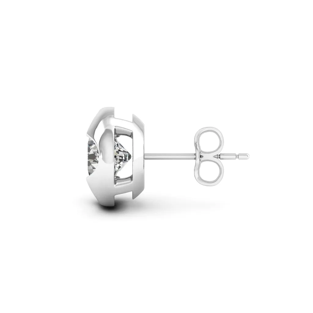2.20 d.e.w cts 6x6mm Cushion Cindy Moissanite Stud Earrings