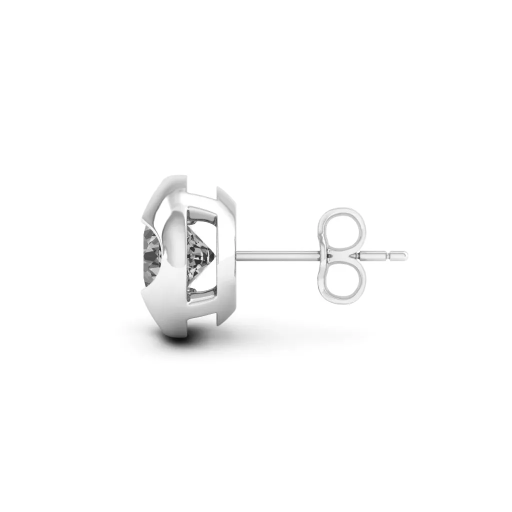 2.20 d.e.w cts 6x6mm Cushion Cindy Moissanite Stud Earrings