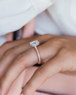2.5 CT Crushed Ice Radiant Cut moissanite Engagement Ring Wedding Anniversary Ring Eternity Band Ring