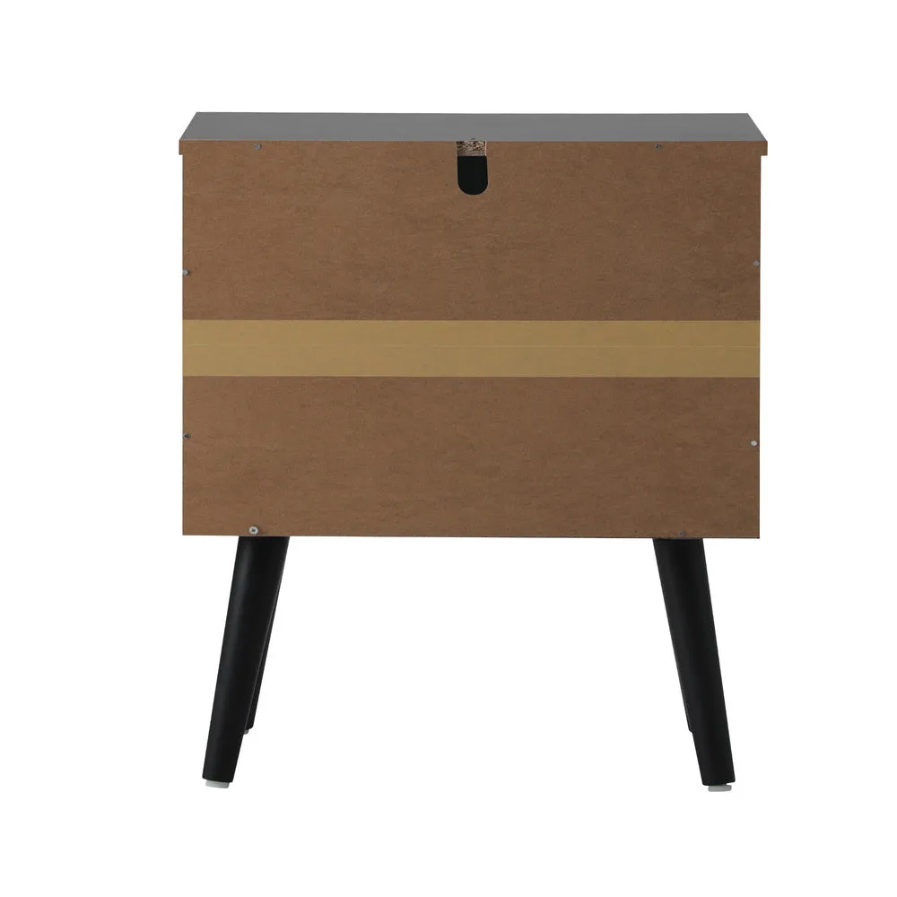 2X Bedside Table 2 Drawers Storage Cabinet Rattan