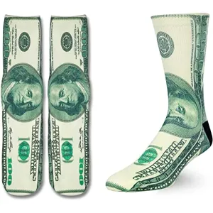 3D Print Money Socks, Novelty Dollars Socks for Men Women, 100 Dollar Gifts, Money Gift, Cash Gifts Accountant Gifts, Back to School Gift, Christmas Gifts