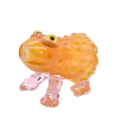 4.5" Golden Frog Glass Handpipe - Design May Vary - (1 Count)