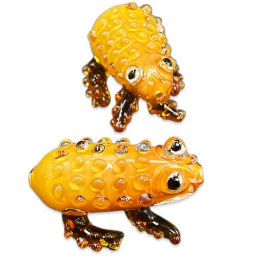 4.5" Golden Frog Glass Handpipe - Design May Vary - (1 Count)