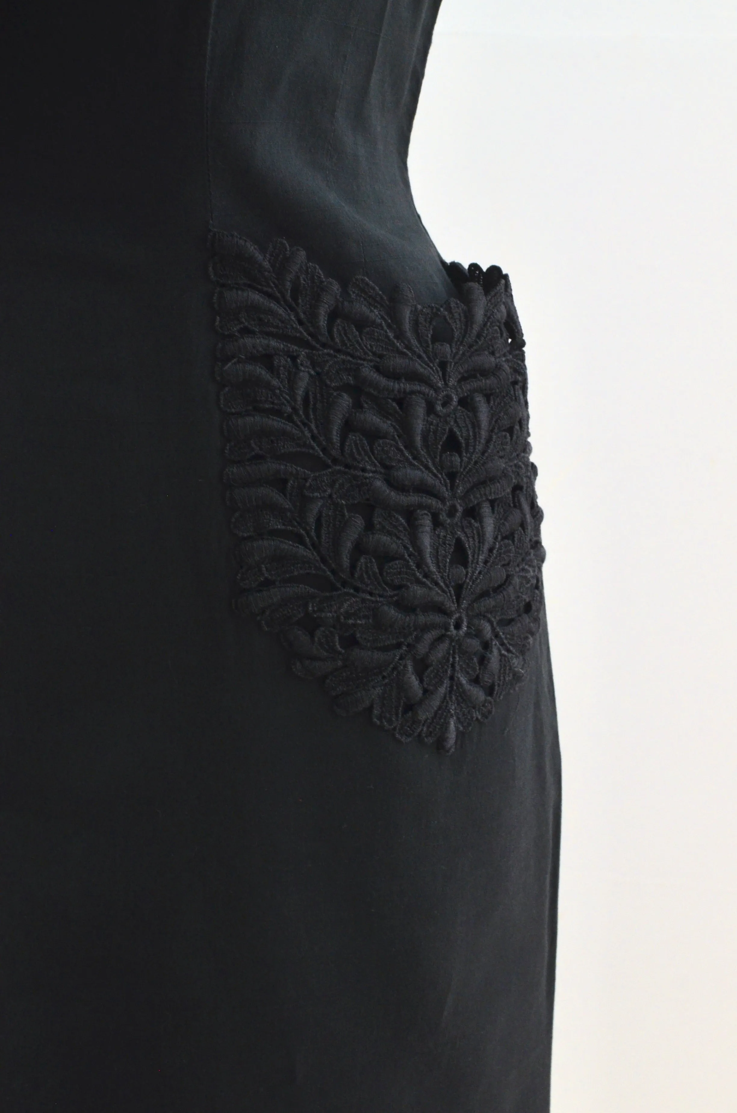50's Lace Pocket Dress / small medium