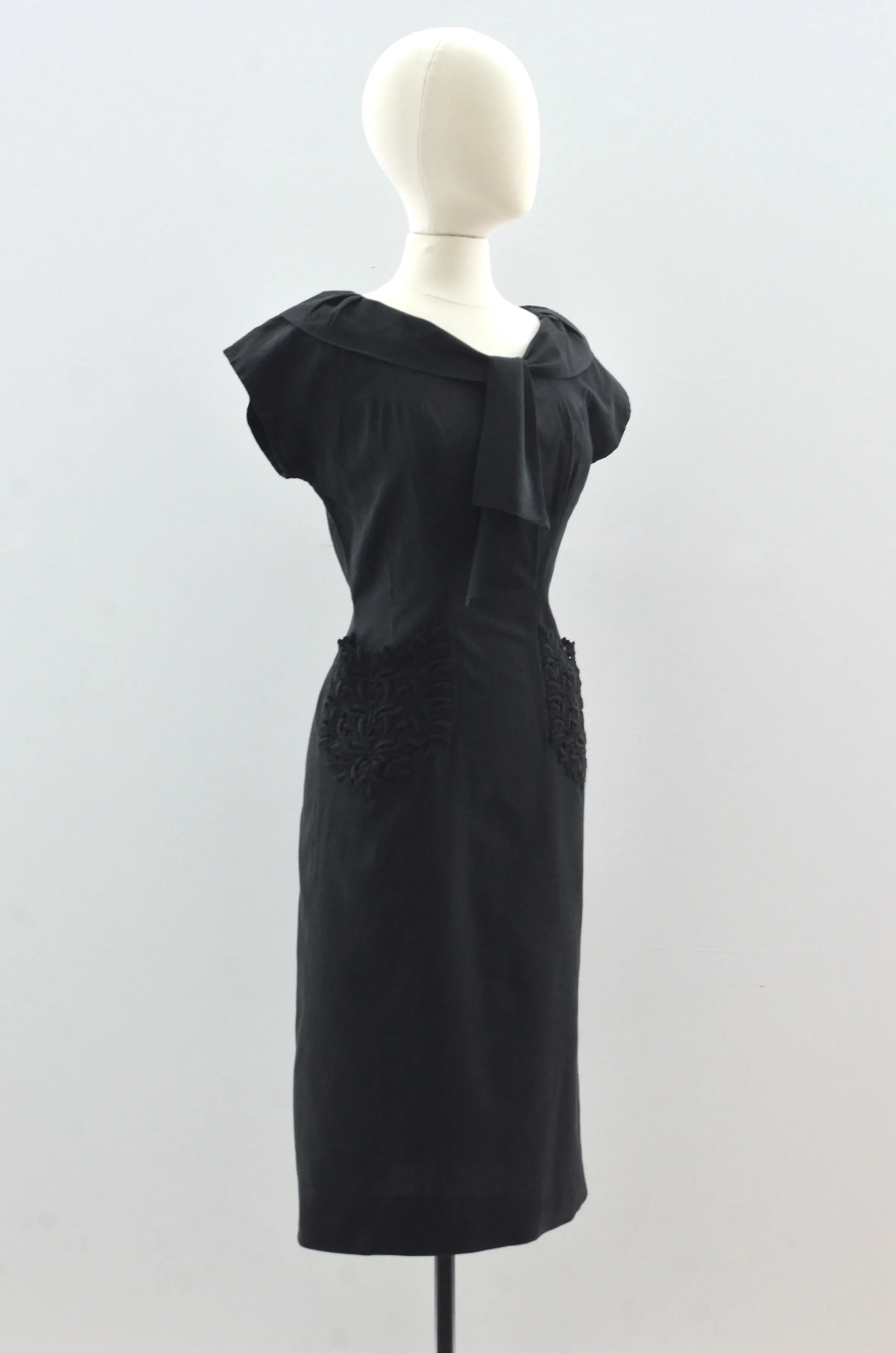 50's Lace Pocket Dress / small medium