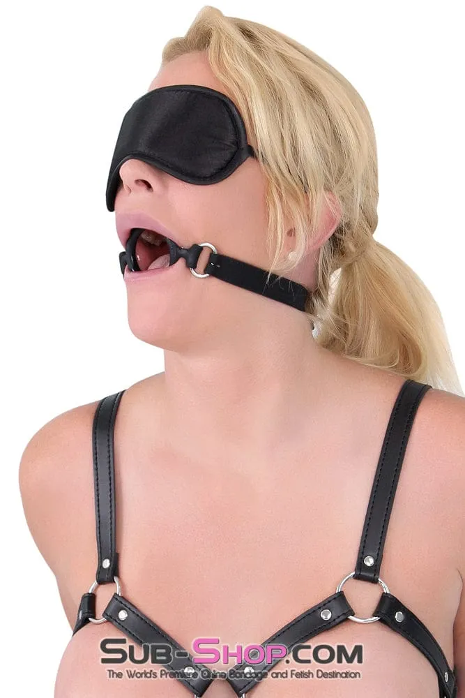 7105DL      Bondage Basics Black Satin Blindfold - MEGA Deal